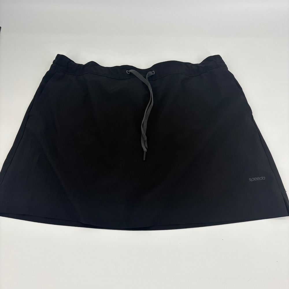 Speedo Women's Black Athletic Skort Size XL Drawstring Waist‎ Pull On